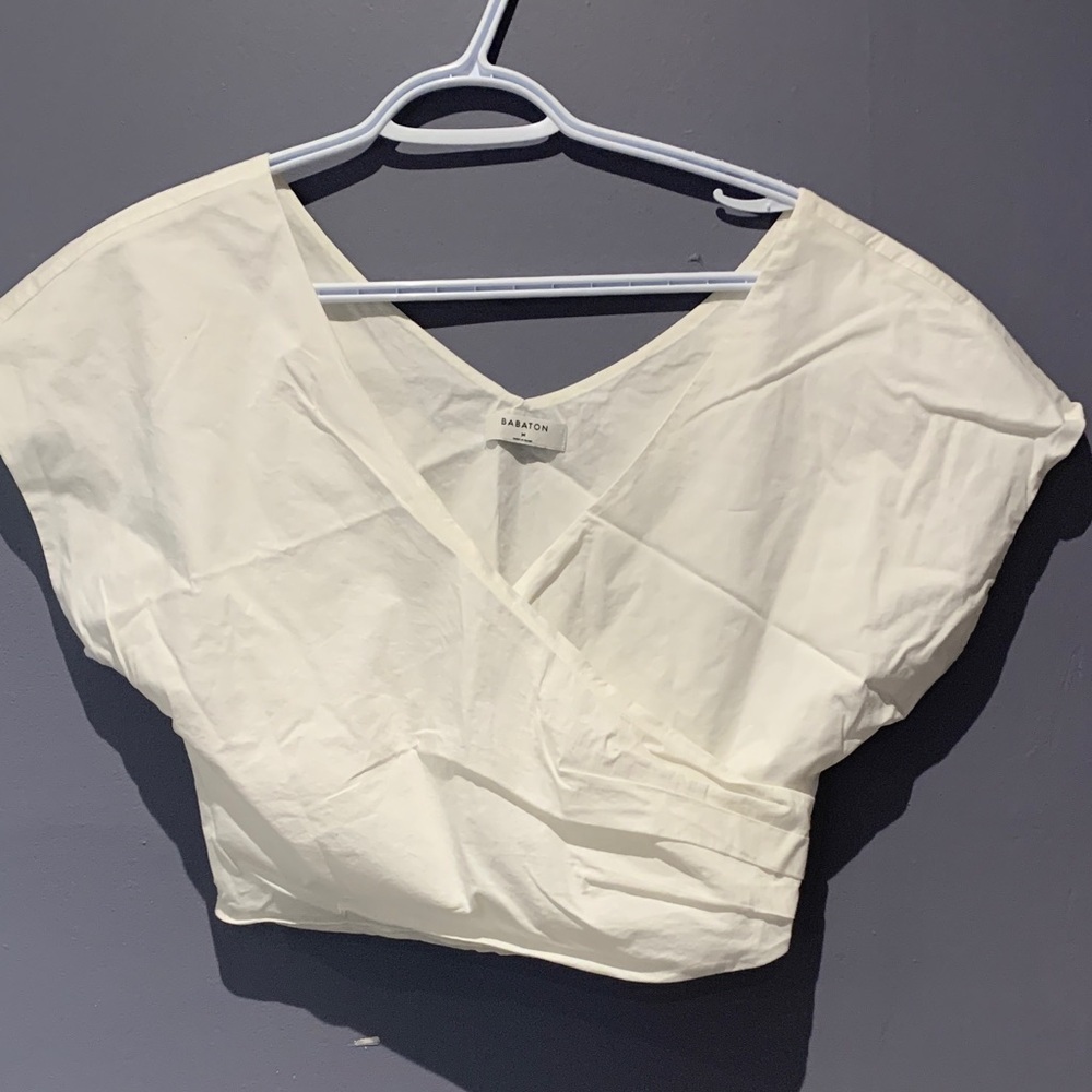 078- Babaton off white Wrap Blouse